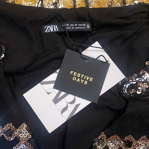 Zara Sequins Fringe Dress Medium - Picture 14 of 16